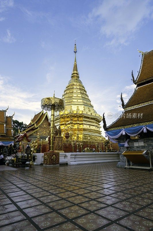 Phra That Doi素贴寺，金塔佛教在清迈省，泰国